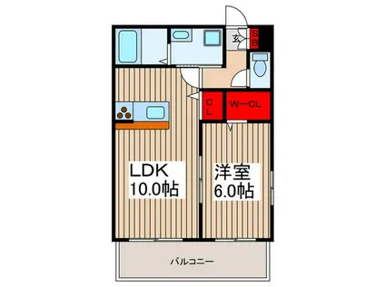 タウンコート さいど B(1LDK/1階)の間取り写真