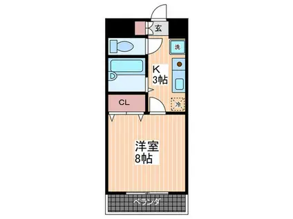 レジデンスタオダ(1K/4階)の間取り写真