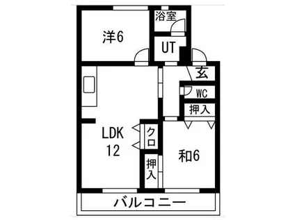 パークハイツ(2LDK/2階)の間取り写真