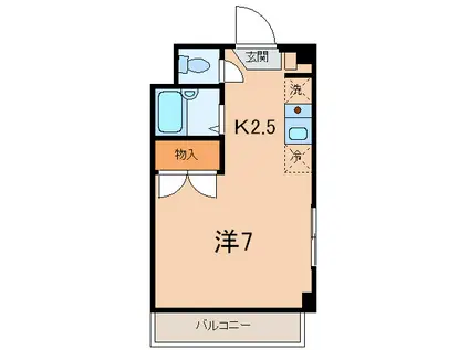 ステラ東門前(1K/4階)の間取り写真
