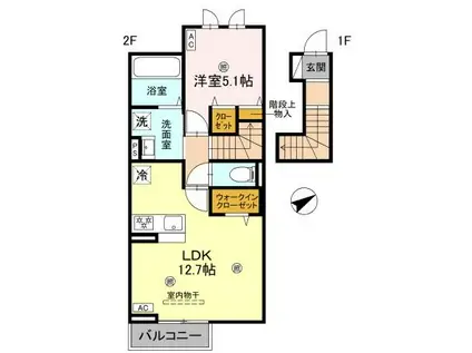 ANPOOL(1LDK/2階)の間取り写真