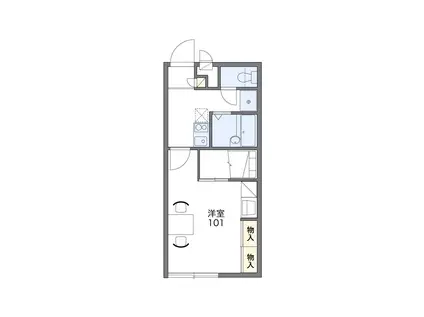 レオパレス山手(1K/1階)の間取り写真