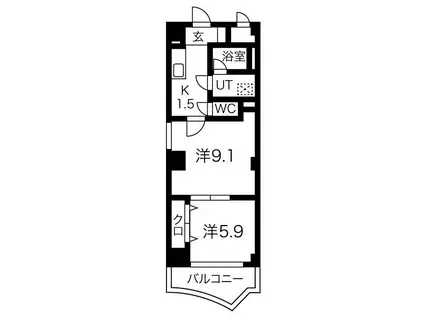 ヴァンキッシュ(2K/3階)の間取り写真