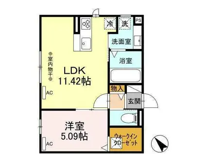 F-GRANDE十軒(1LDK/2階)の間取り写真
