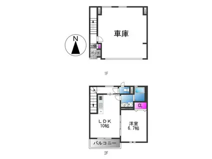 エスパースしまなみ(1LDK/1階)の間取り写真