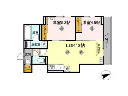 D-ROOM伊賀駅東(2LDK/3階)の間取り写真