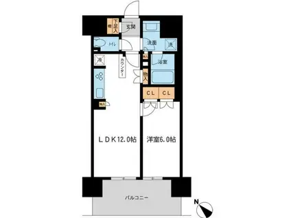 BLESS宮崎台(1LDK/4階)の間取り写真