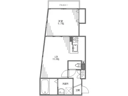 MDM都立大学(1LDK/1階)の間取り写真