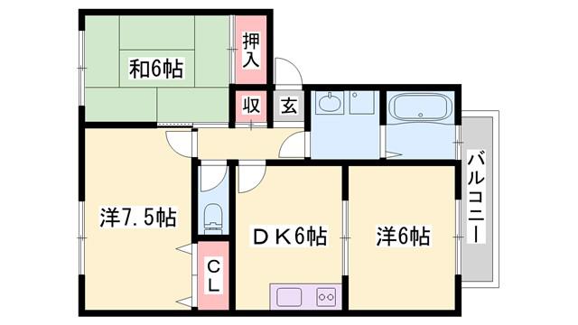 ウィズガーデン(3DK/2階)の間取り写真