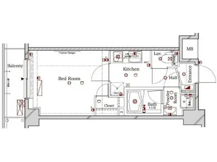 ラフィスタ中野鷺宮(1K/1階)の間取り写真