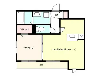 メゾン ソレイユ(1LDK/2階)の間取り写真