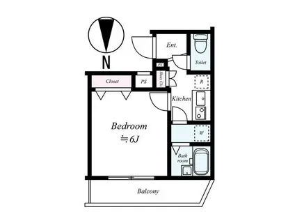 スカイコート都立家政イースト(1K/3階)の間取り写真