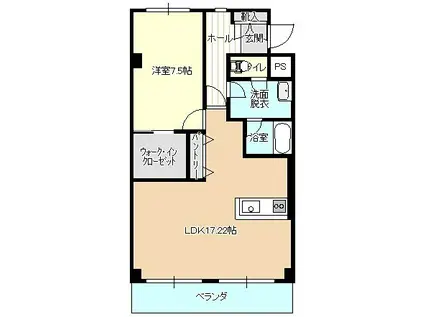 ミハラビル(1LDK/2階)の間取り写真