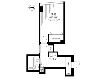 藤田ビル(1K/4階)の間取り写真