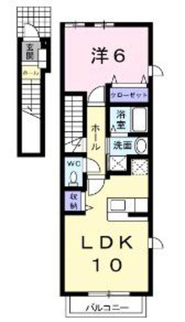 ウィステリア池下(1LDK/2階)の間取り写真