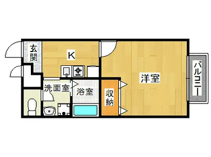 アムール末成(1K/1階)の間取り写真