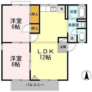 セジュール千代田(2LDK/2階)の間取り写真
