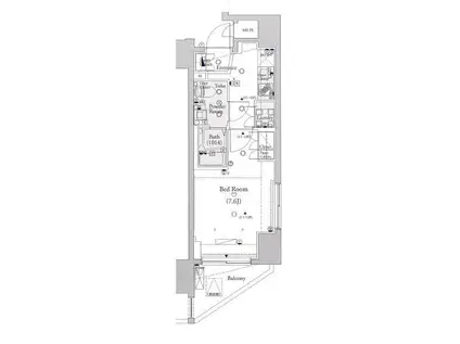 ヴォーガコルテ浅草橋II(1K/10階)の間取り写真