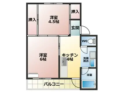 MSハイツ(2K/5階)の間取り写真