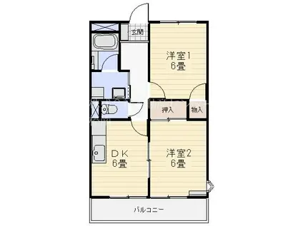 サジタリウス A(2DK/1階)の間取り写真