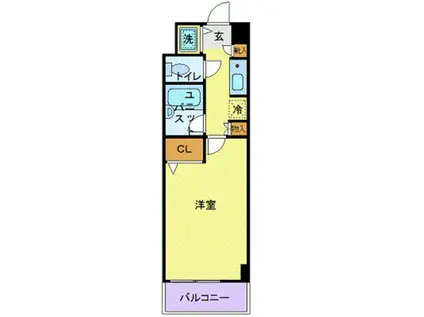 CITY SPIRE国分寺(1K/4階)の間取り写真