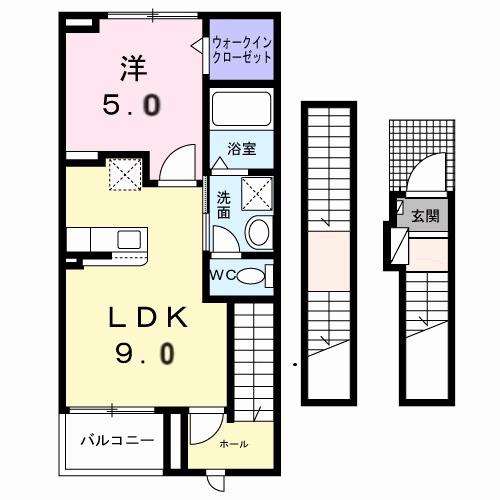 コロレ宝永町(1LDK/3階)の間取り写真