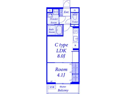 リブリ・ジョイフル諏訪(1LDK/2階)の間取り写真