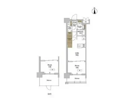 RJRプレシア蒲田(1LDK/6階)の間取り写真