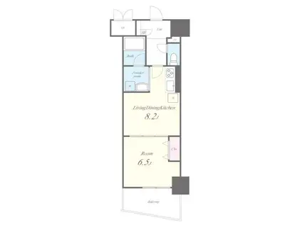 リップルズ(1LDK/5階)の間取り写真