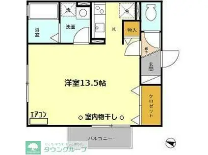 メイプルブランシェI/II(ワンルーム/1階)の間取り写真