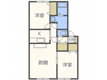 ハイセレールミント(2LDK/1階)の間取り写真
