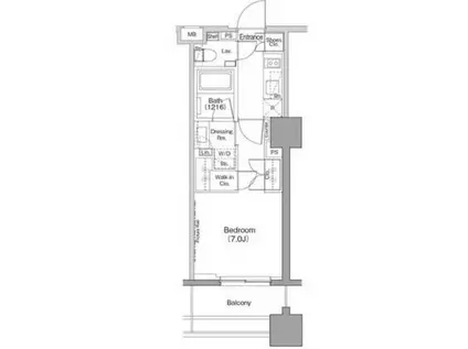 ザ・パークハビオ木場(1K/13階)の間取り写真