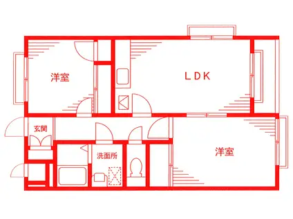 メゾンド21(2LDK/2階)の間取り写真