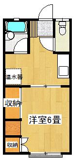 ドミールドK(1K/2階)の間取り写真