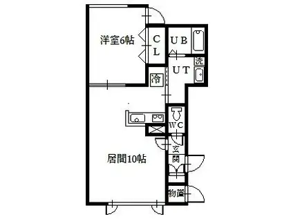 FIT1・1(1LDK/2階)の間取り写真