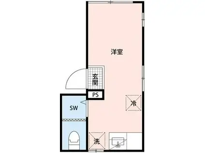 N.Y TORTUGA(ワンルーム/1階)の間取り写真