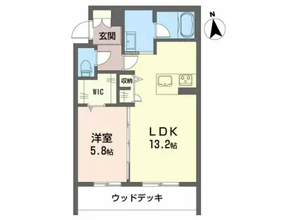 シャーメゾン加納神明(1LDK/1階)の間取り写真