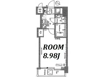 ディム三宿(1K/3階)の間取り写真