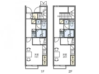 レオパレス春風(1K/1階)の間取り写真