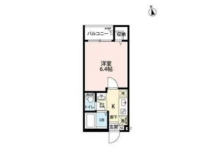 グランクオール金町(1K/2階)の間取り写真