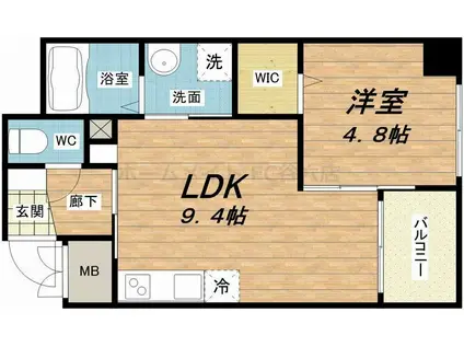 セントロイヤルクラブ谷町(1LDK/3階)の間取り写真