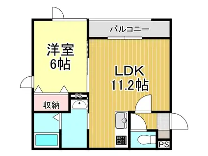 CASSIOPEIA I(1LDK/3階)の間取り写真