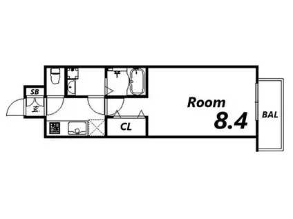 ファーストステージ神戸ハーバーランド(1K/8階)の間取り写真