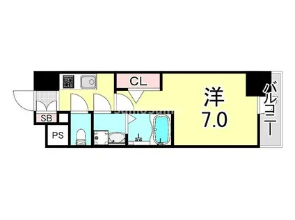 アドバンス神戸マーレ(1K/1階)の間取り写真