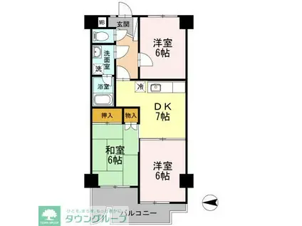 スカイハイツYOSHIMI(3DK/6階)の間取り写真