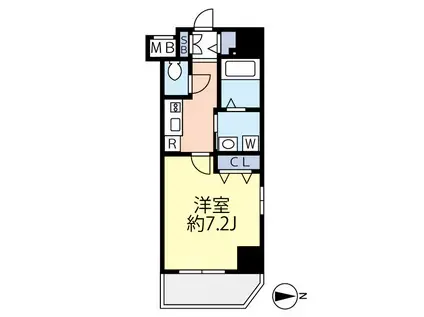 グランヴァン王子駅前(1K/7階)の間取り写真