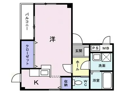 セルカーサ(ワンルーム/2階)の間取り写真