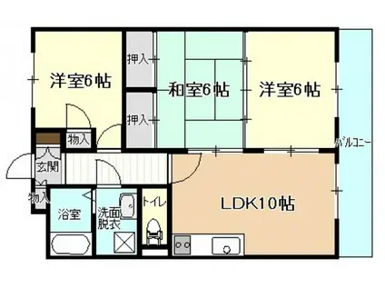 フォレスト相田(3LDK/3階)の間取り写真