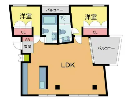 CRESCENT-T(2LDK/3階)の間取り写真