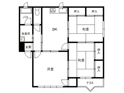 ロンシャン根城B(3DK/1階)の間取り写真